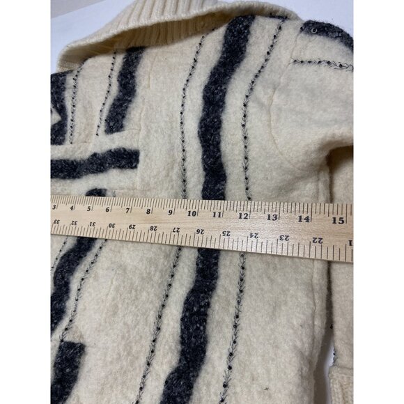 Susan Bristol 100% Wool Blend Hand Embroidered Sequin Zip-Up Cardigan Sweater Gi - Picture 9 of 10